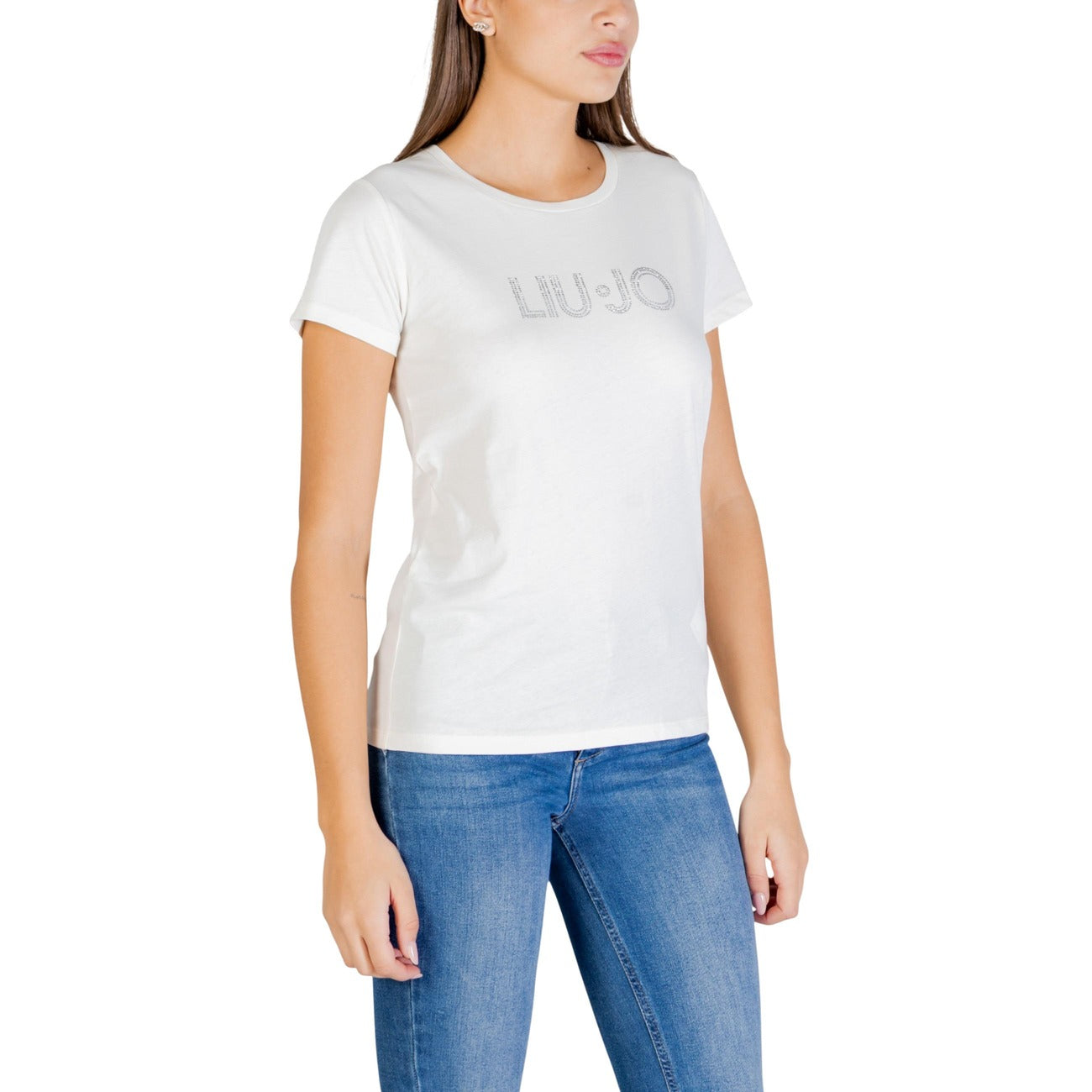 499688 Liu Jo T-shirt Bianca Stampa Cotone Donna