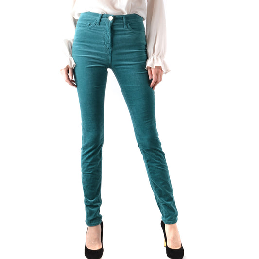 2440058 Elisabetta Franchi Jeans Verdi Zip Bottone Tasche Donna