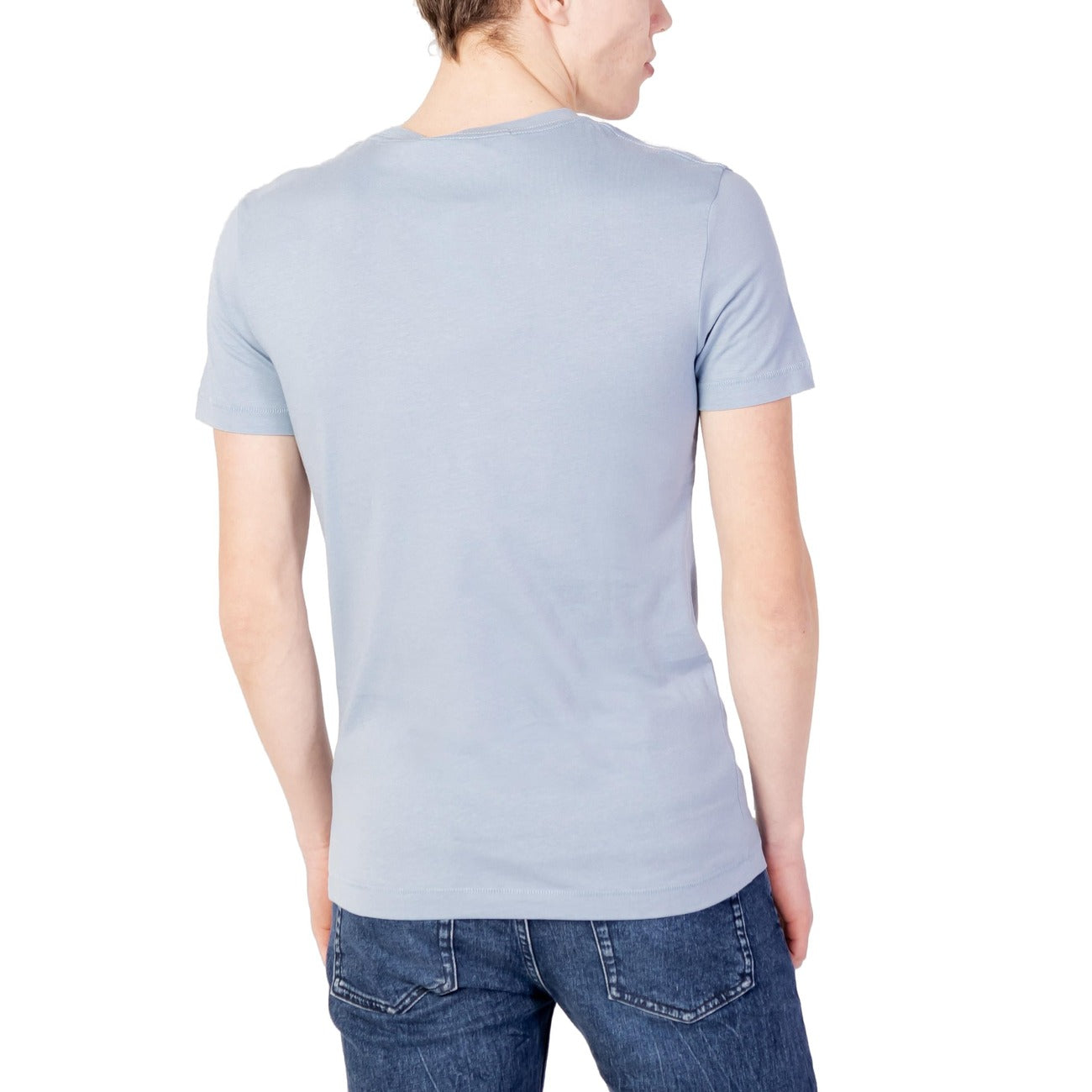 411993 Calvin Klein Jeans T-Shirt Azzurro Stampa Uomo