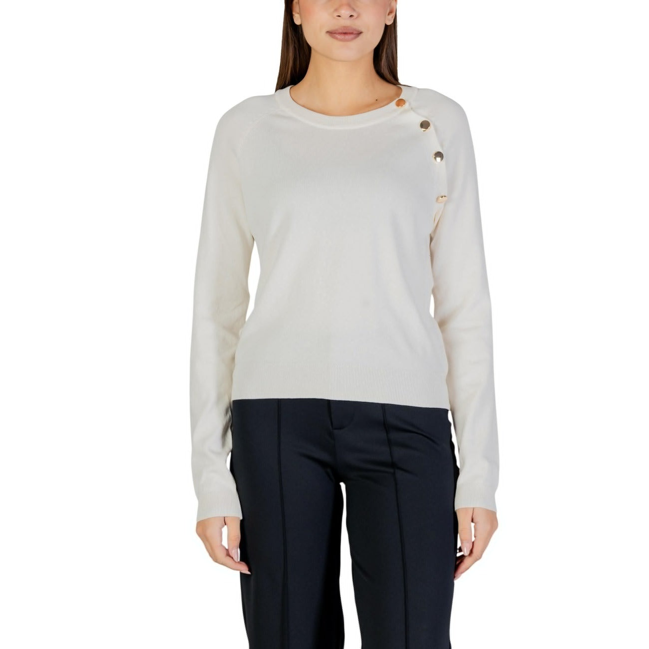 501341 Morgan De Toi Maglia Bianca Maniche Lunghe Donna