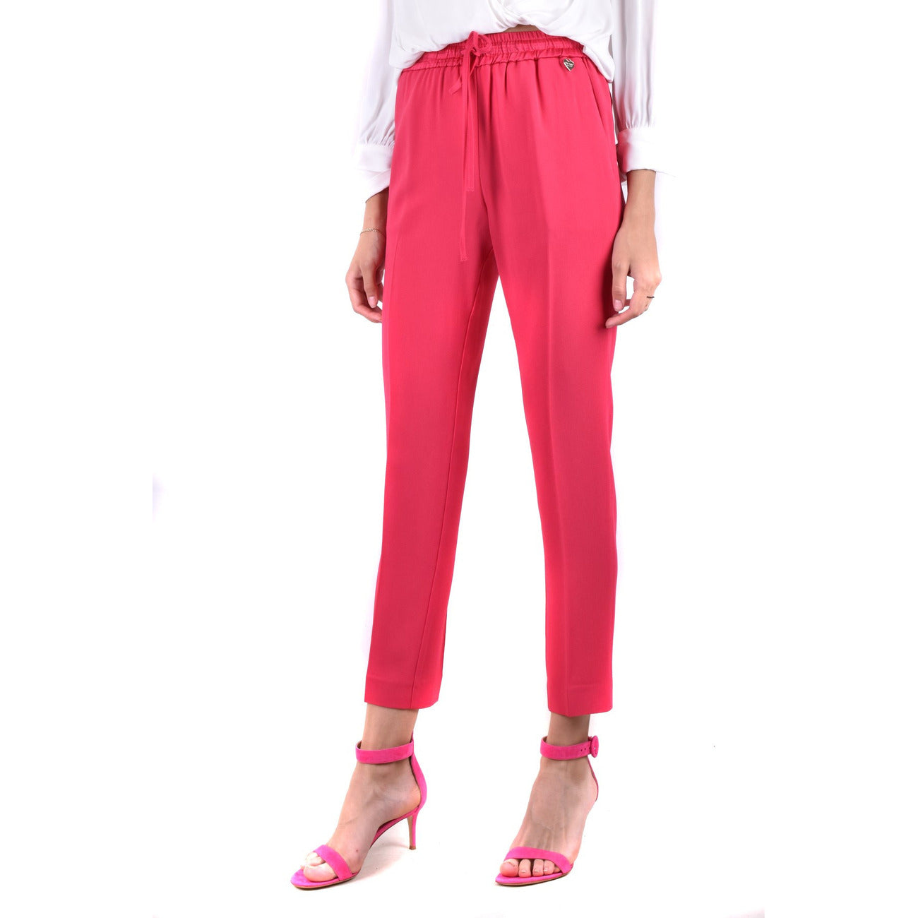 2456199 Twinset Pantaloni Fuxia Acetato Viscosa Lacci Donna