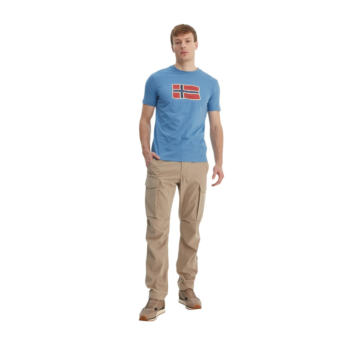 2458117 Napapijri T-Shirt Azzurro Uomo