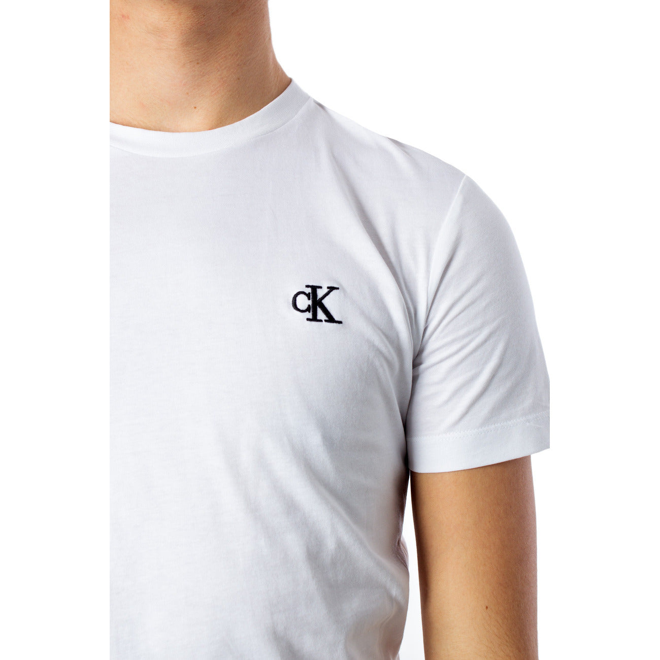 338940 Calvin Klein Jeans T-Shirt Bianco Cotone Stampa Uomo