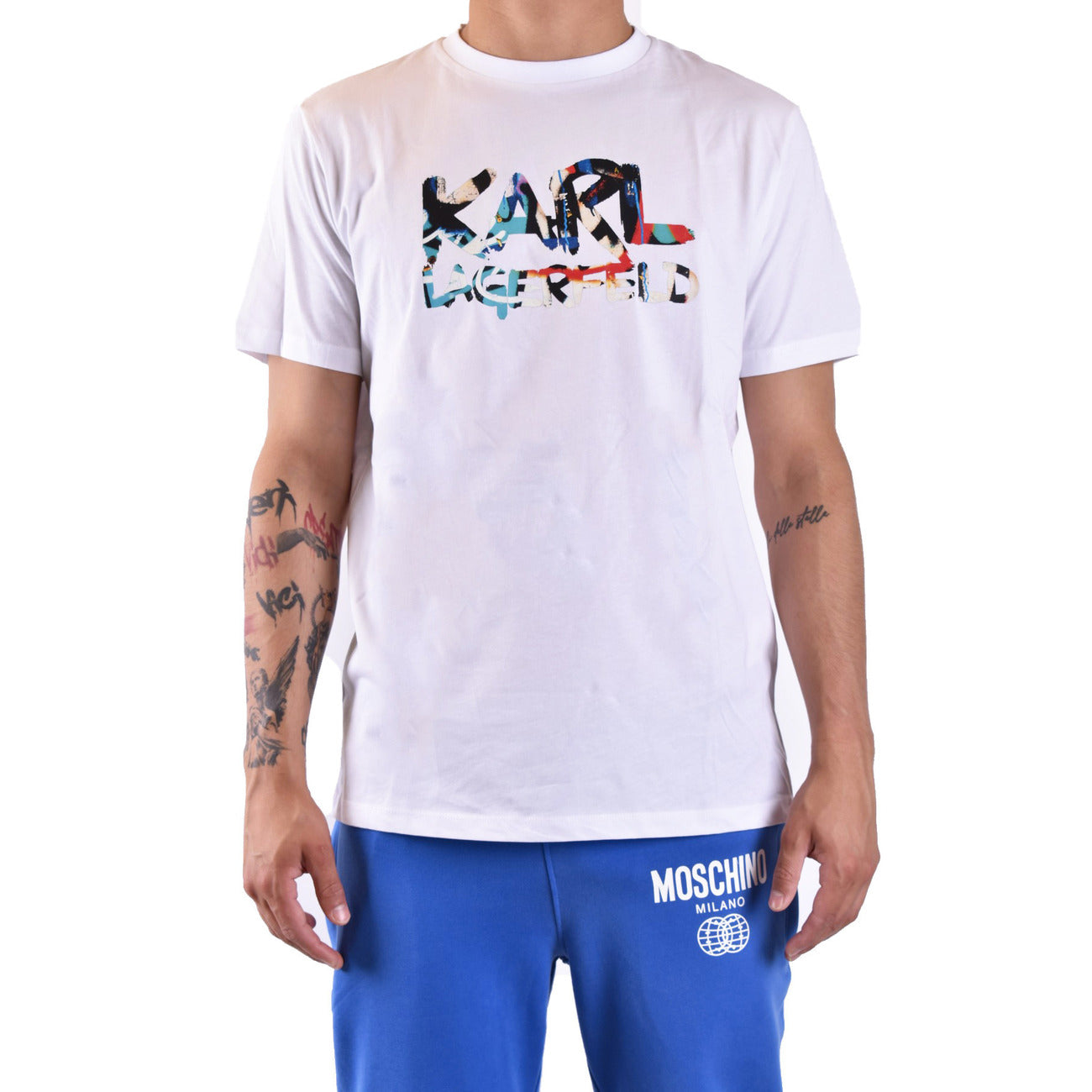 2442908 Karl Lagerfeld T-shirt Bianca Stampa Uomo