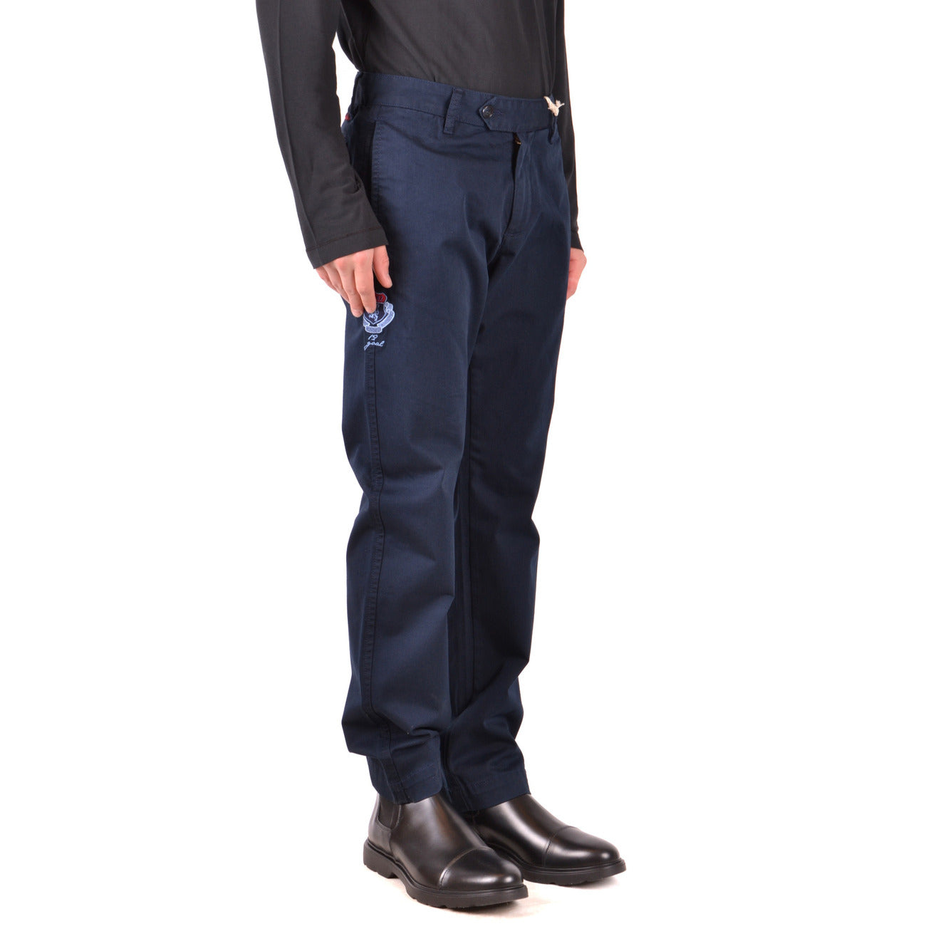 2449164 La Martina Pantaloni Blu Cotone Uomo
