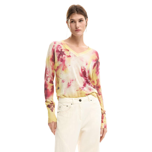 2453023 Desigual Maglia Donna Rosa Floreale Viscosa