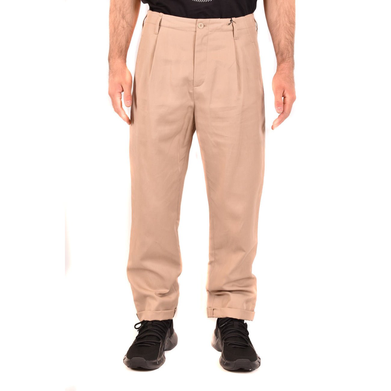 2433308 Neil Barrett Pantaloni Beige Lycra Lino Cotone Uomo