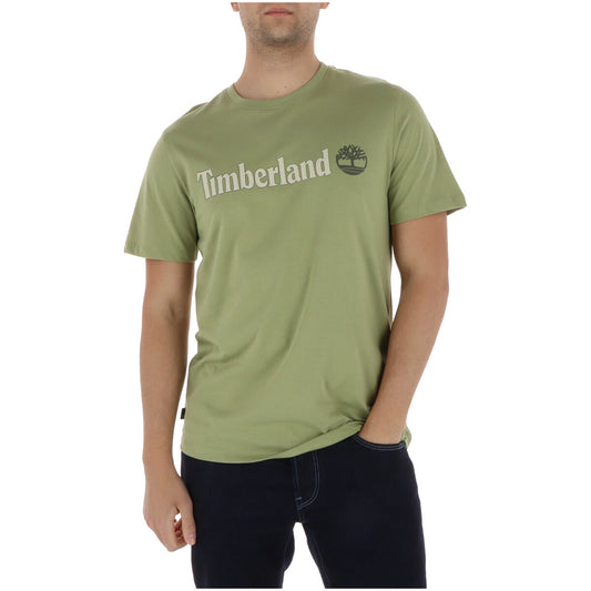 2452555 Timberland T-Shirt Verde Stampa 100% Cotone Uomo
