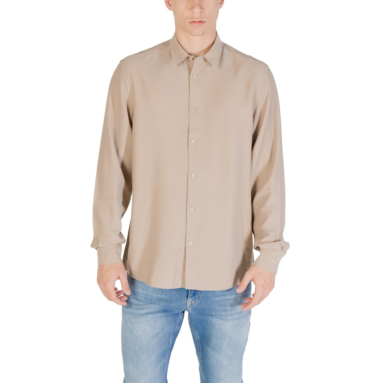 2425169 Antony Morato Camicia Beige Viscosa Uomo