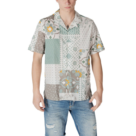 2413797 Antony Morato Camicia Verde Stampa Cotone Viscosa Uomo