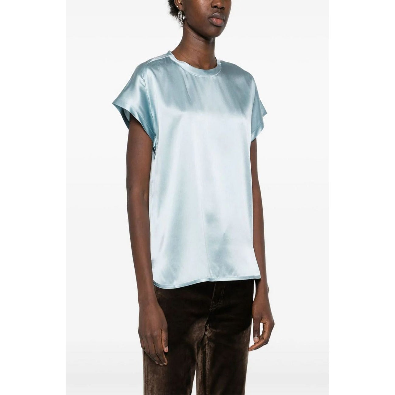 2442497 Pinko Blouse Azzurra Seta Donna