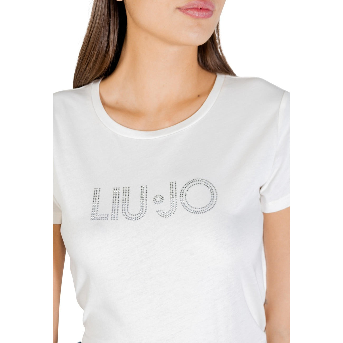 499688 Liu Jo T-shirt Bianca Stampa Cotone Donna