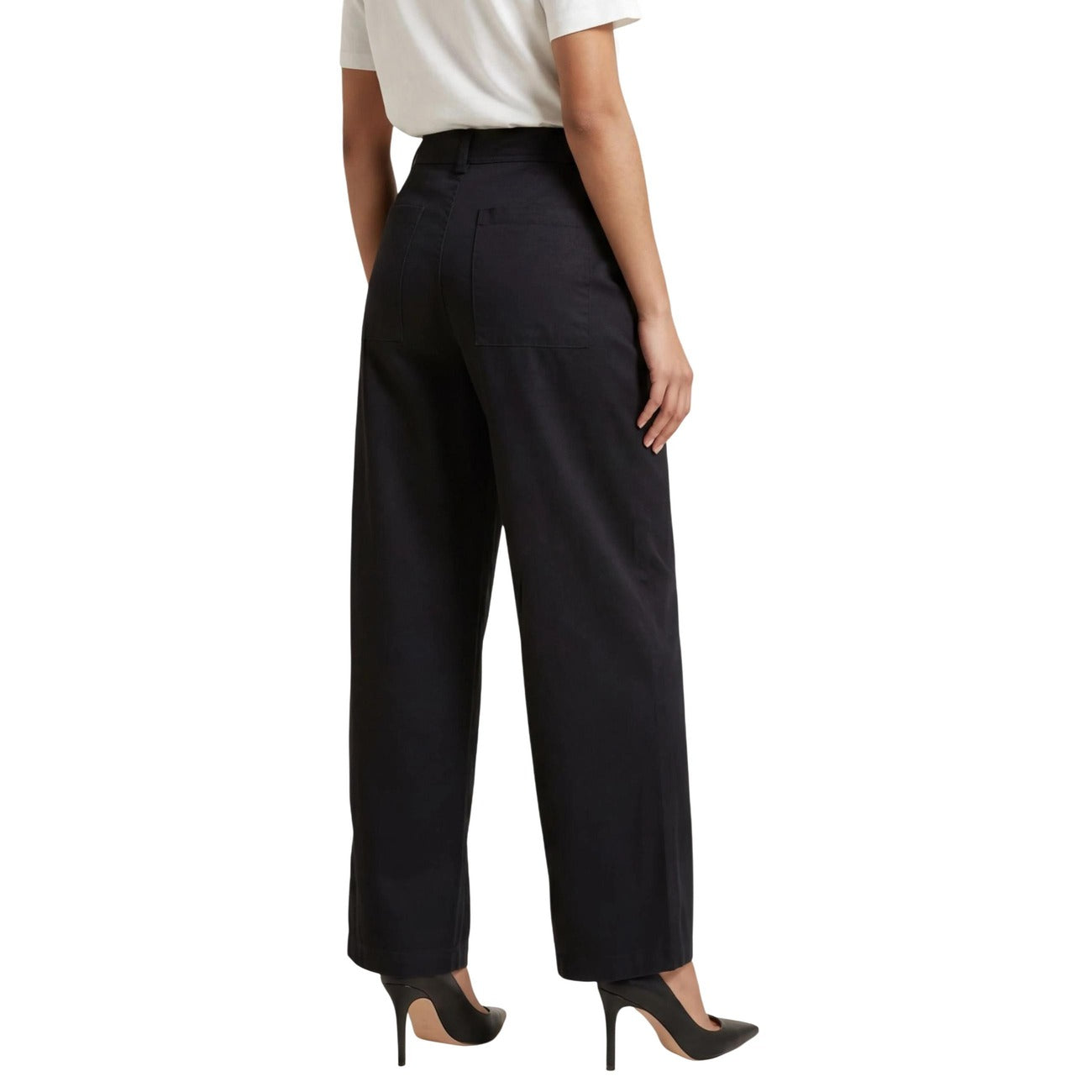 2455006 Jacqueline De Yong Pantaloni Neri Cotone Tasche Donna