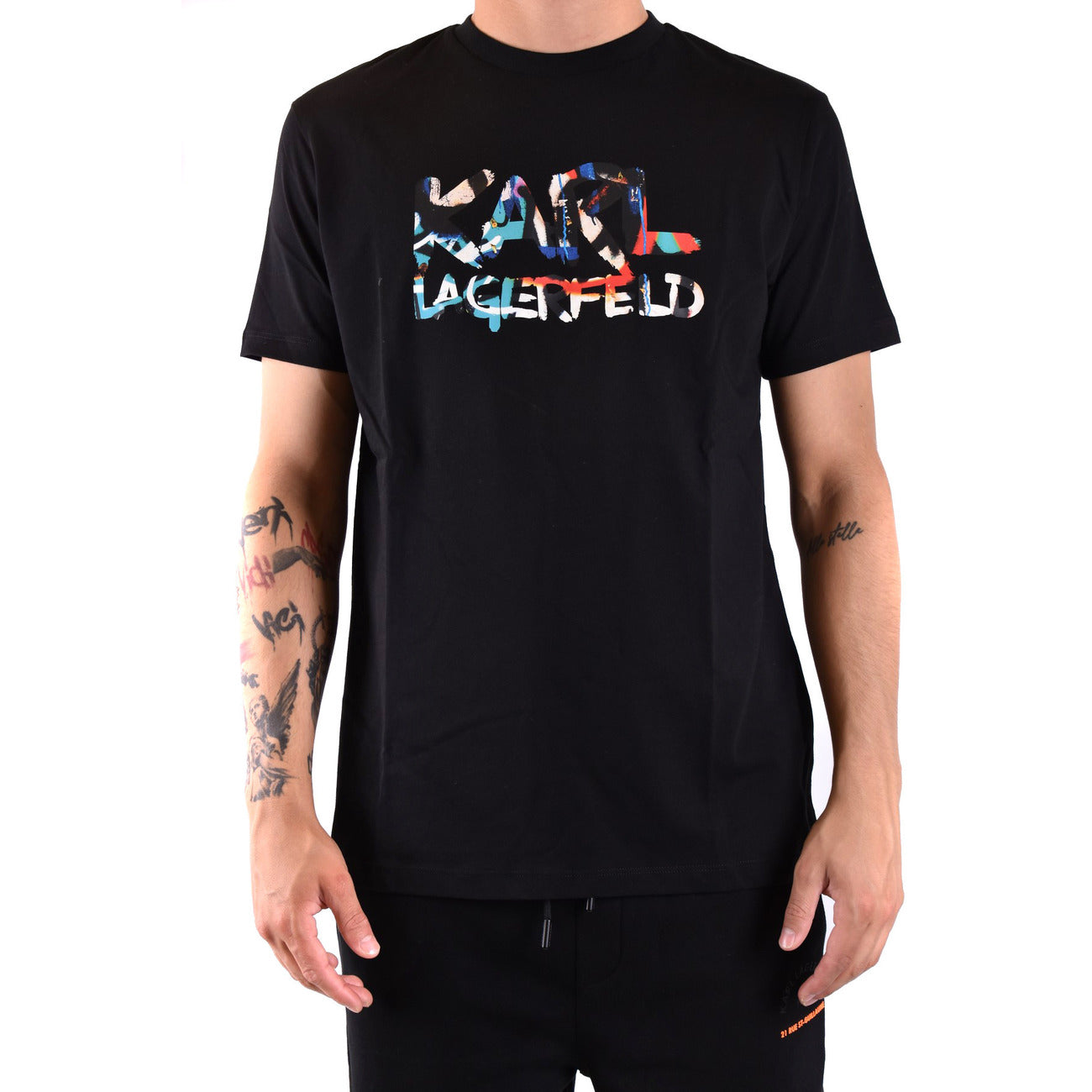 2442509 Karl Lagerfeld T-shirt Nera Stampa Uomo
