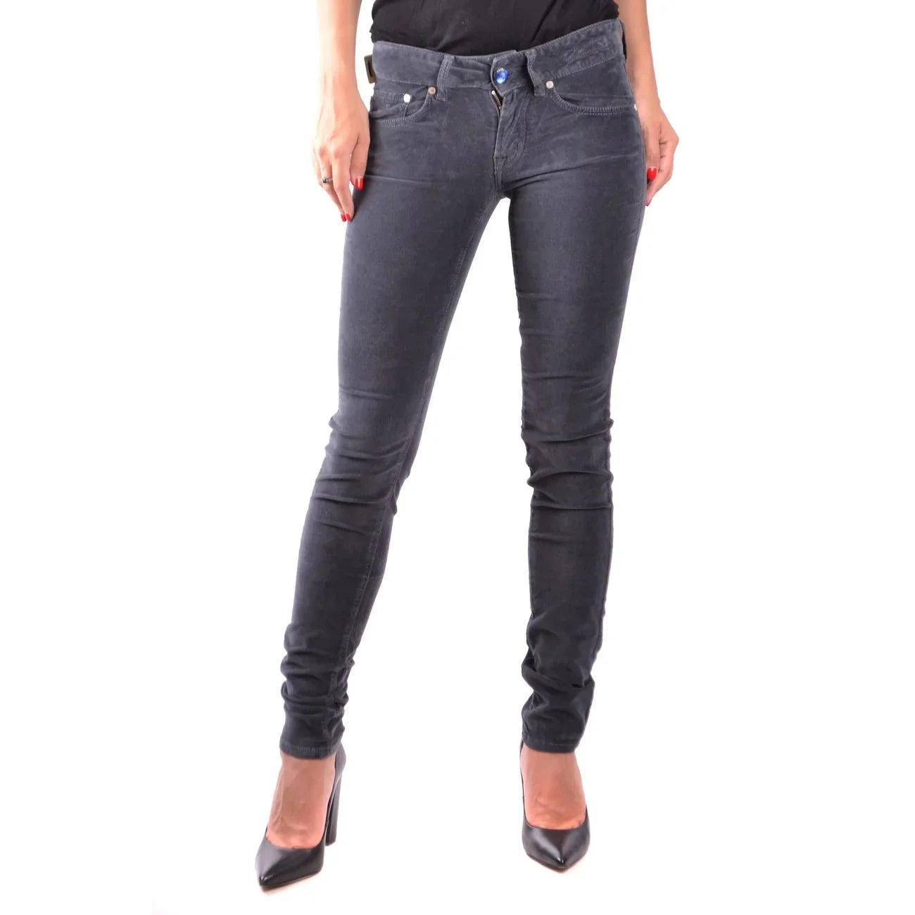 2437775 Jacob Cohen Jeans Grigi Cotone Tasche Made Italy Donna