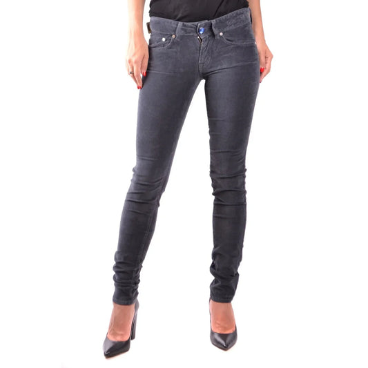 2437775 Jacob Cohen Jeans Grigi Cotone Tasche Made Italy Donna