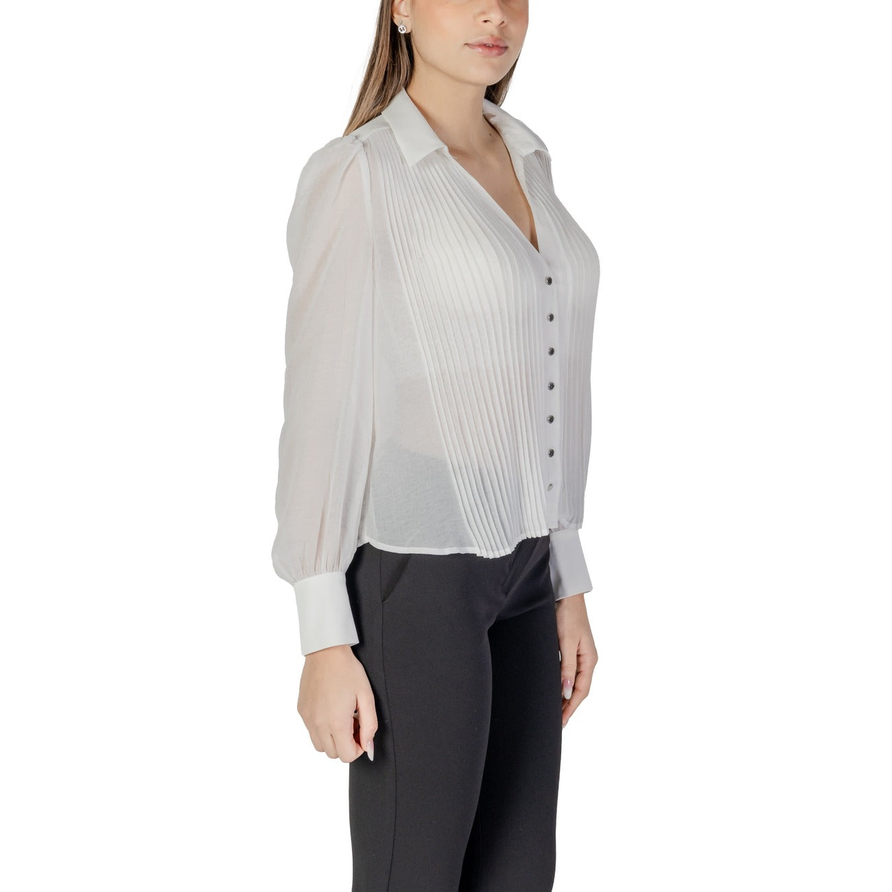 242-CPLIA Morgan De Toi Camicia Bianca Scollo V Donna