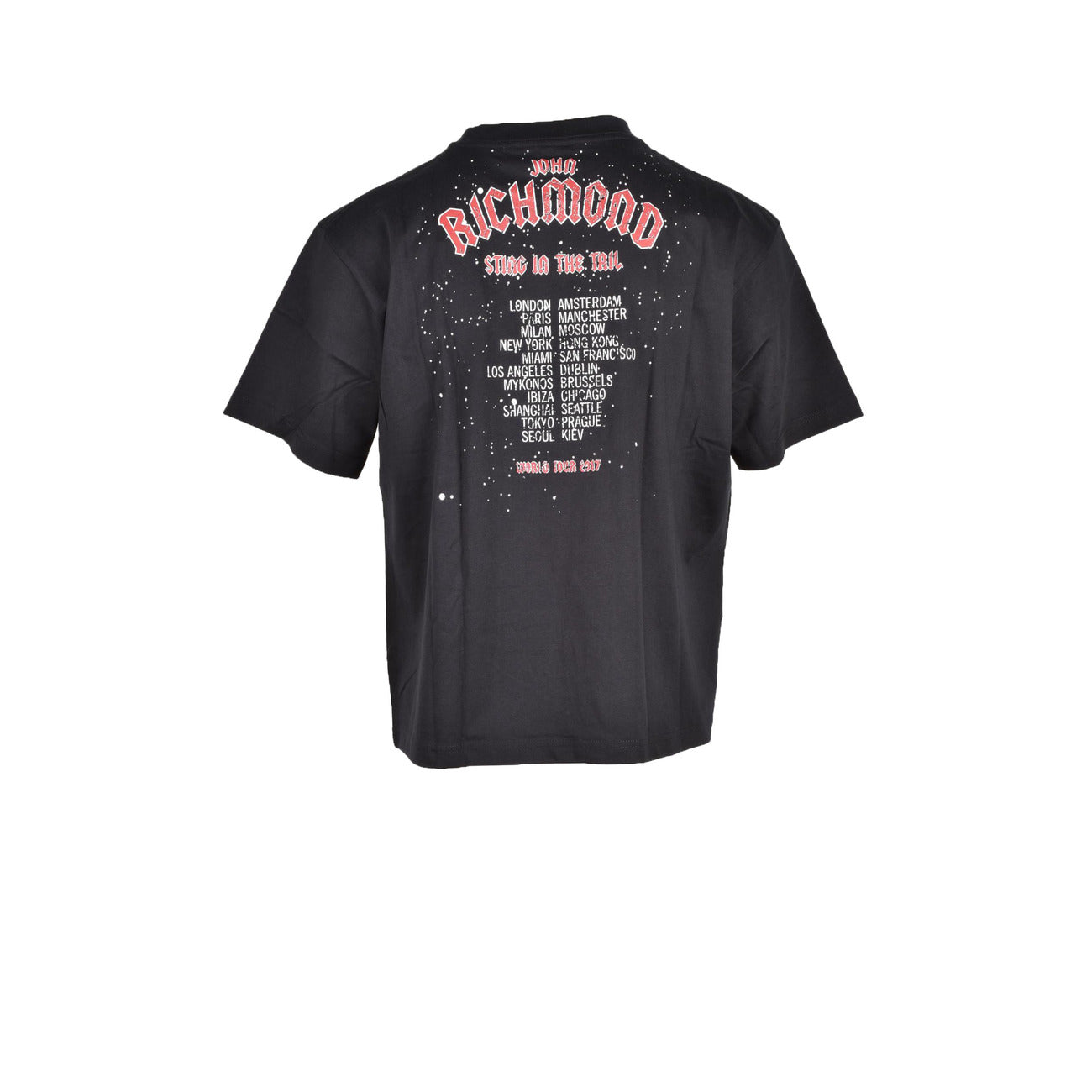 356571 John Richmond T-Shirt Nero Cotone Stampa Uomo