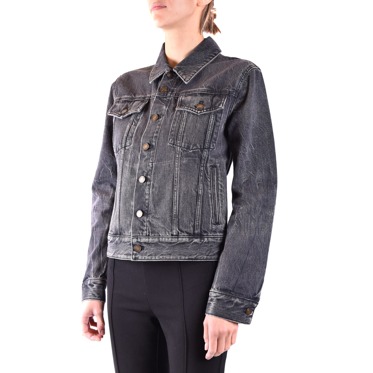 2438395 Saint Laurent Giacca Nera Donna