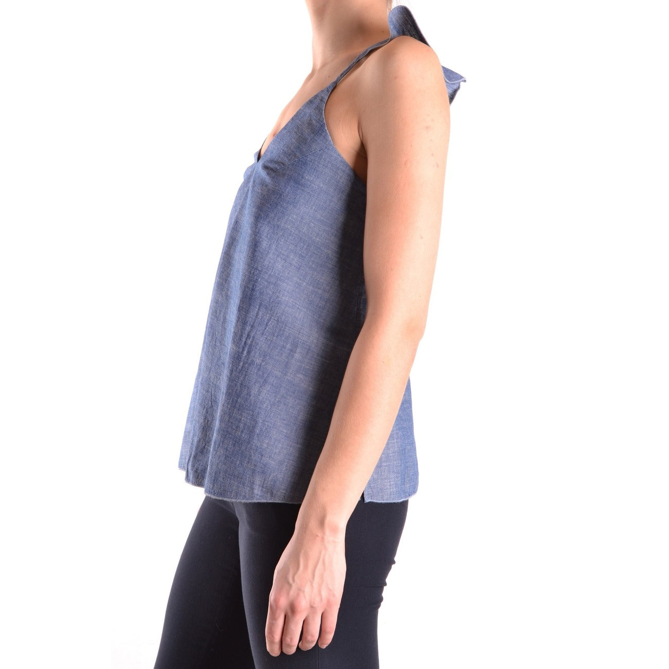 2429771 Dondup Canotta Blu Scollo V Profondo Donna