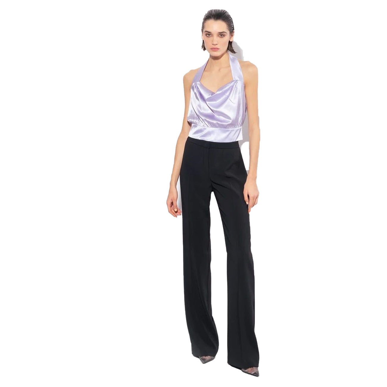 2422977 Pinko Pantaloni Neri Poliestere Zip Donna