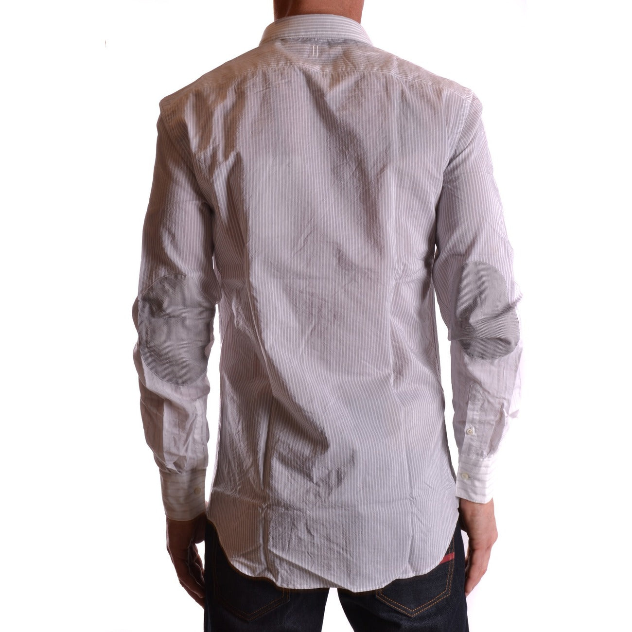 2430820 Neil Barrett Camicia Grigio Righe Cotone Cupro Uomo