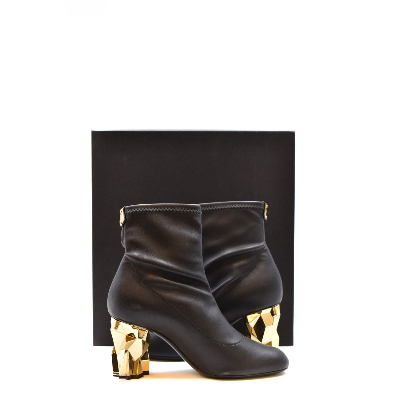 2437777 Giuseppe Zanotti Stivaletti Neri Tacco Largo Donna