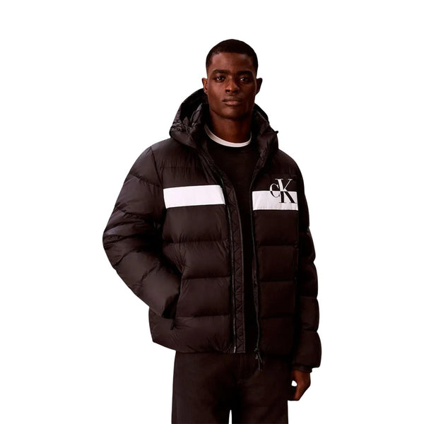 Color Block Monogram Puffer Jacket Black Giubbotto Uomo