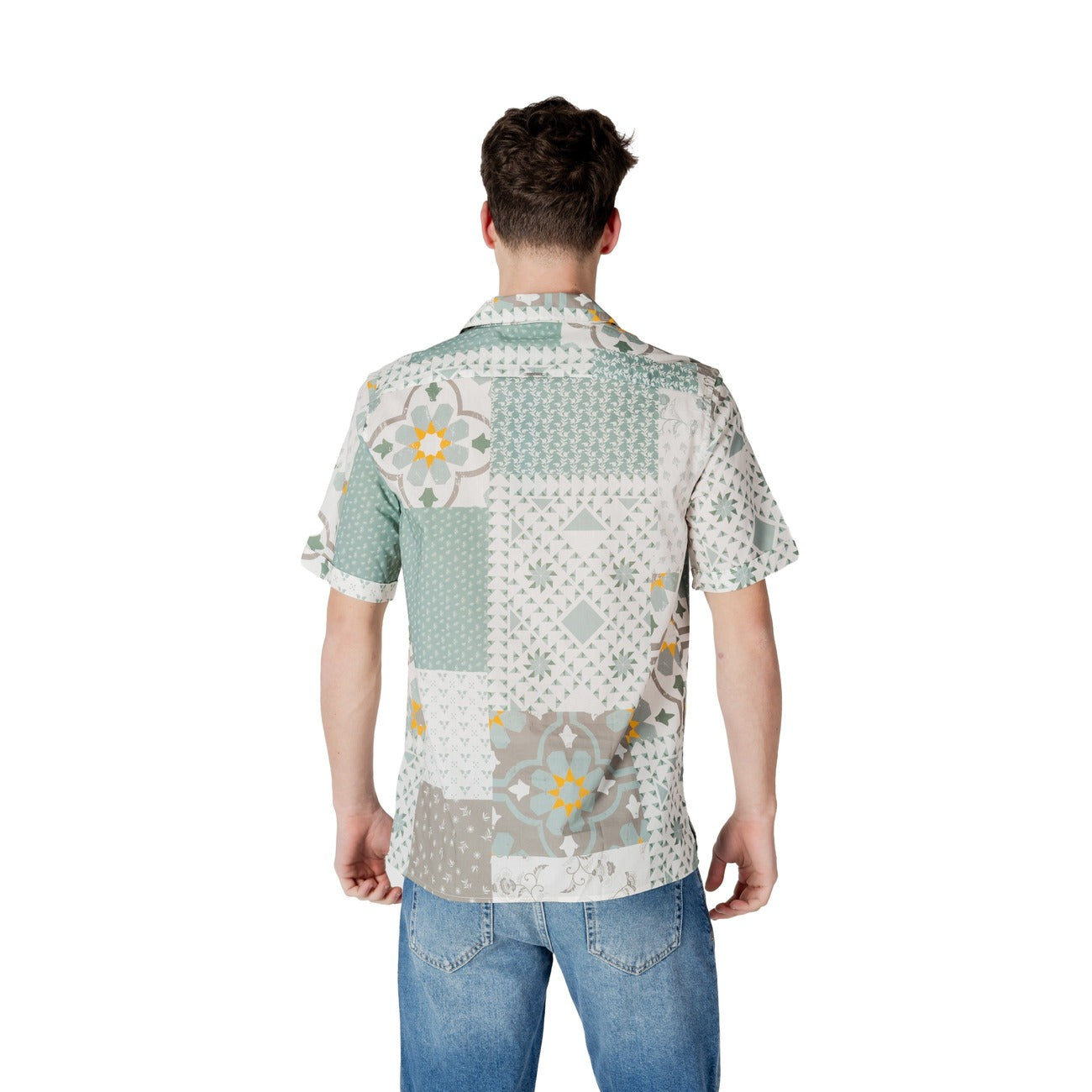 2413797 Antony Morato Camicia Verde Stampa Cotone Viscosa Uomo