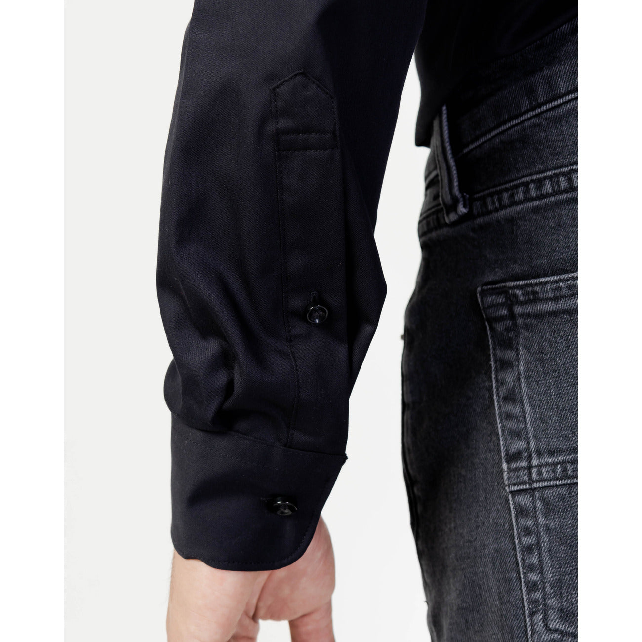 2420150 Selected Camicia Nera Cotone Uomo