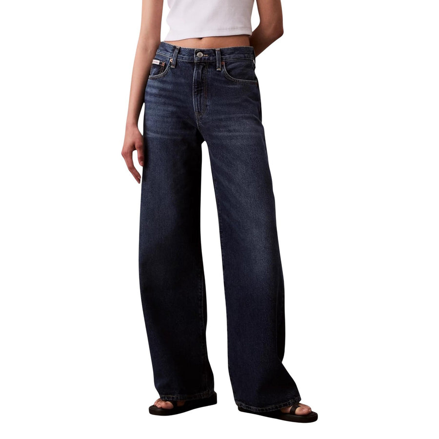 Womens Baggy Mid Rise Dark Wash Denim LV147B933G Jeans Donna
