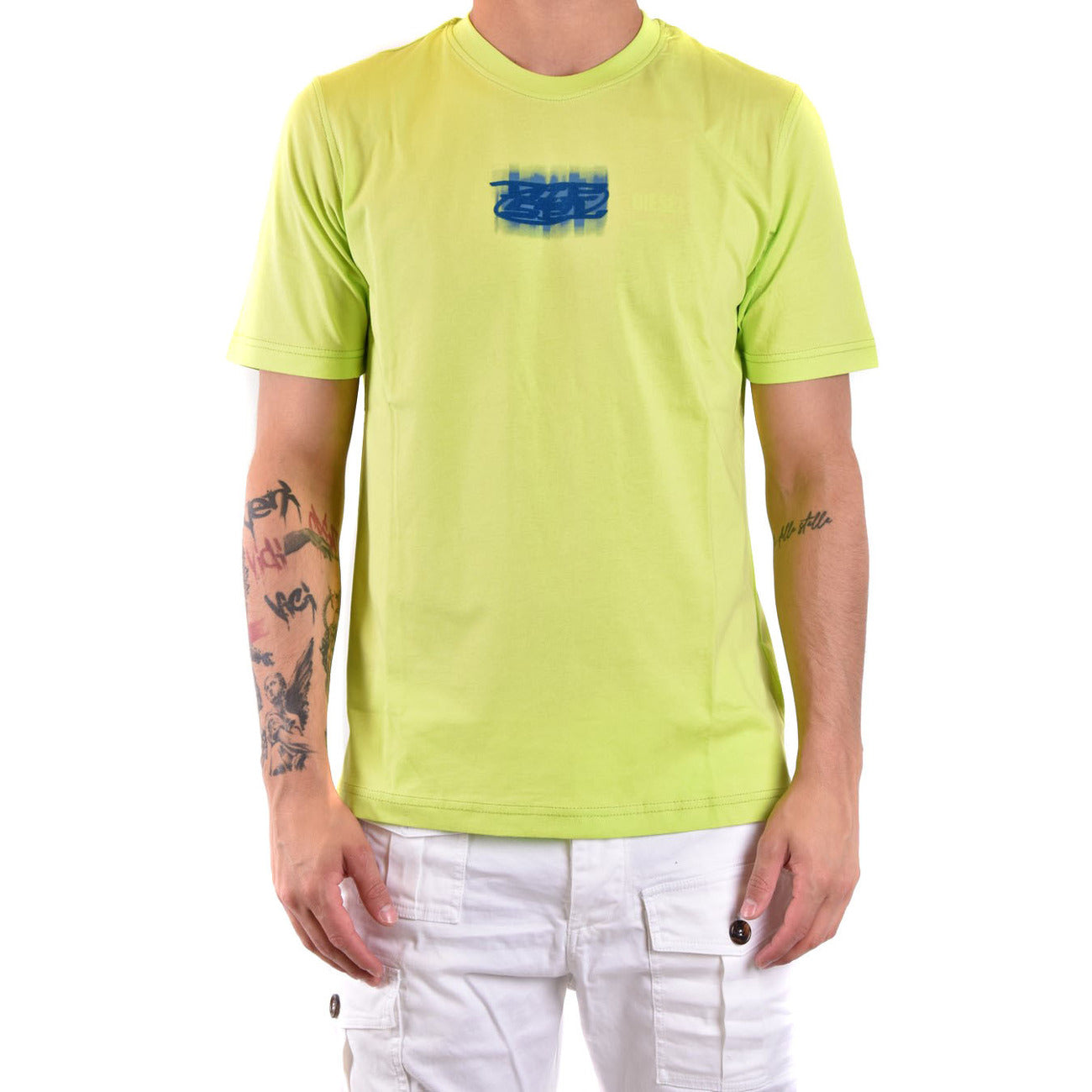 2429112 Diesel T-Shirt Gialla Stampa Uomo