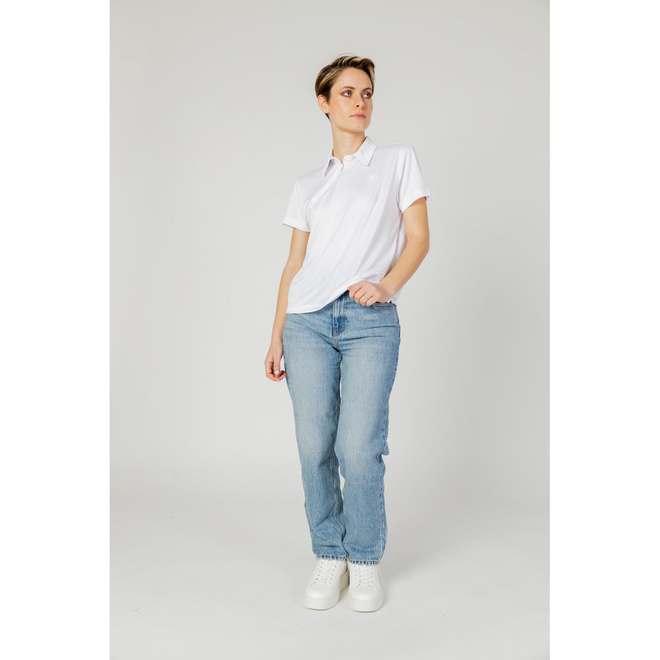 02339 Blauer Polo Bianca Donna