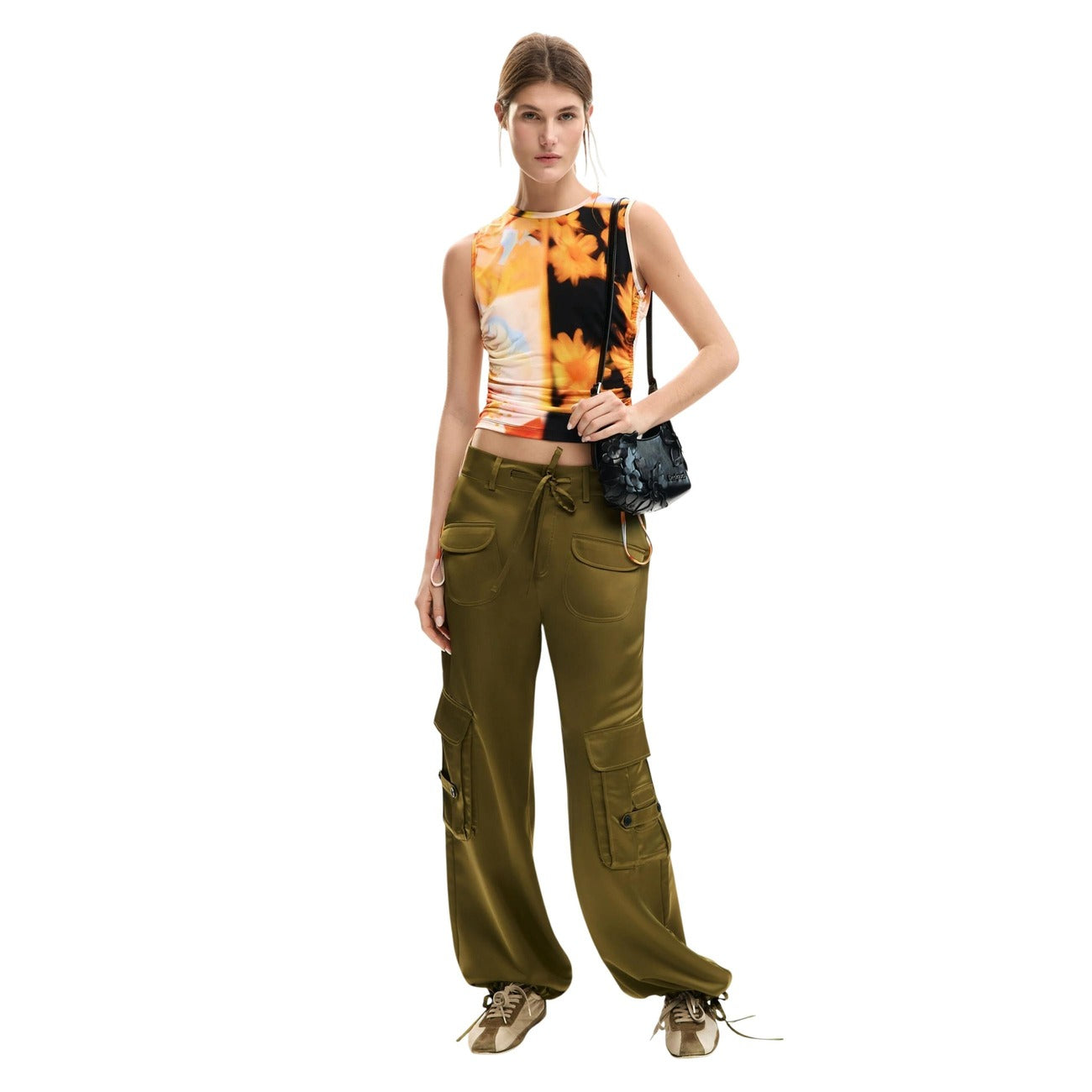 2459143 Desigual Top Arancione Floreale Donna