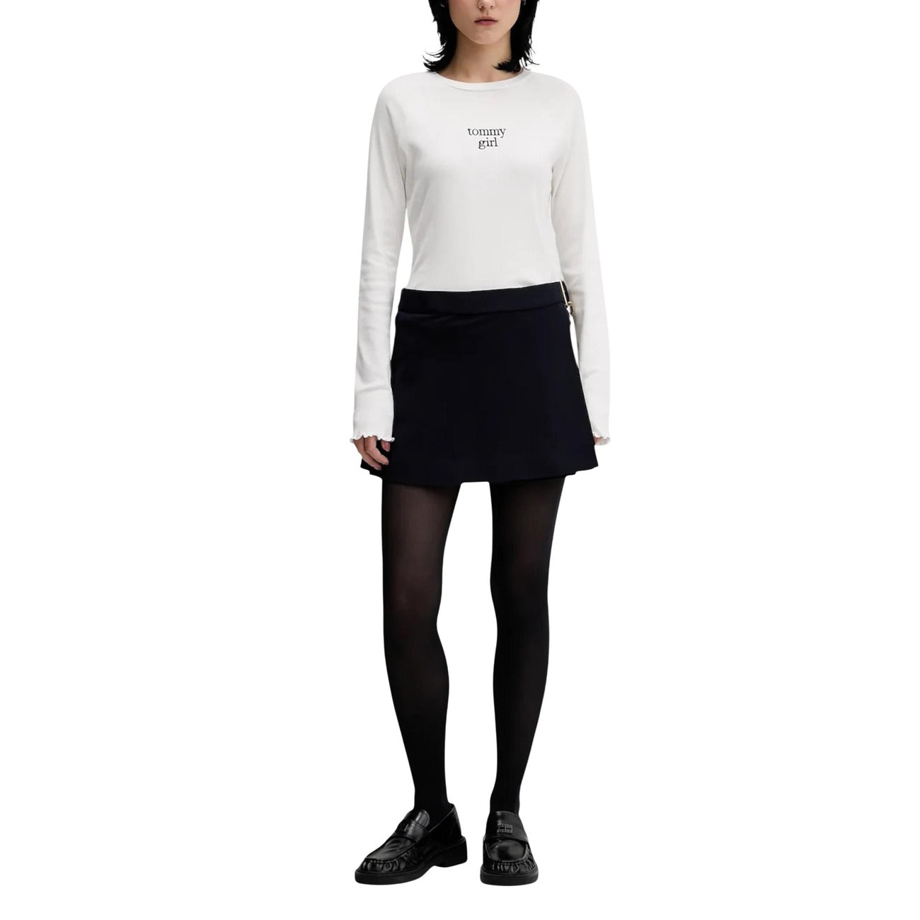 497864 Tommy Hilfiger Jeans Maglia Bianca Maniche Lunghe Donna