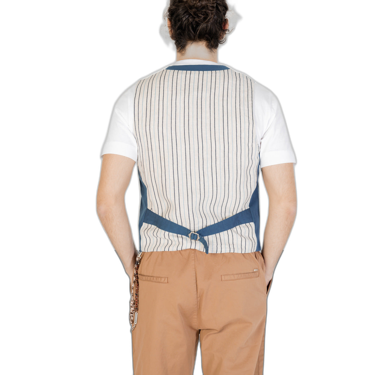 2215404 Gianni Lupo Gilet Blu Cotone Smanicato Uomo
