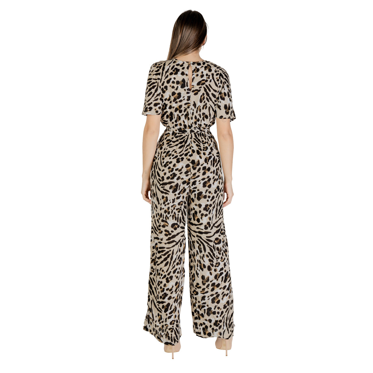 486286 Ichi Tuta Beige Fantasia Leopardata Donna