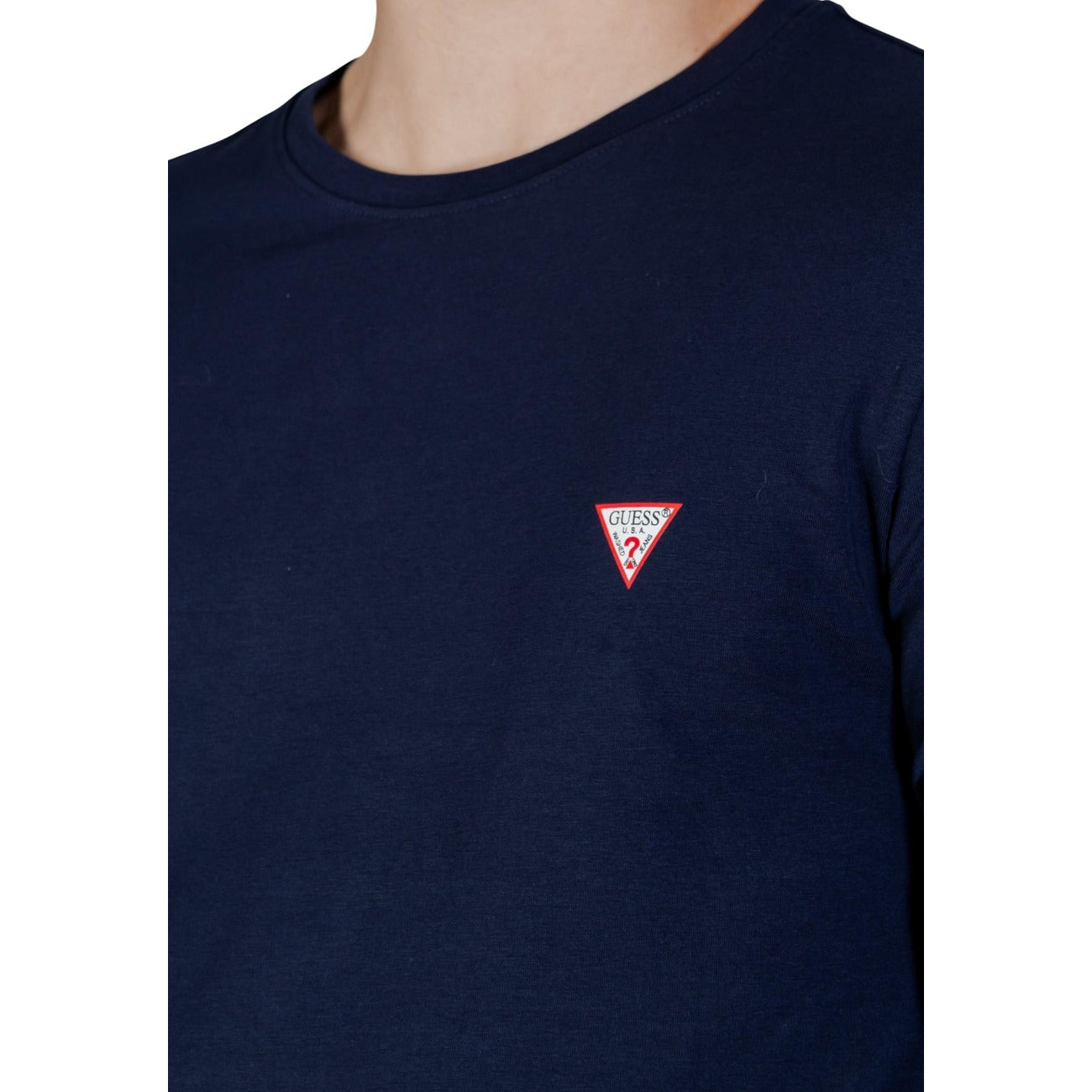 2448605 Guess T-shirt Blu Maniche Lunghe Elastan Uomo