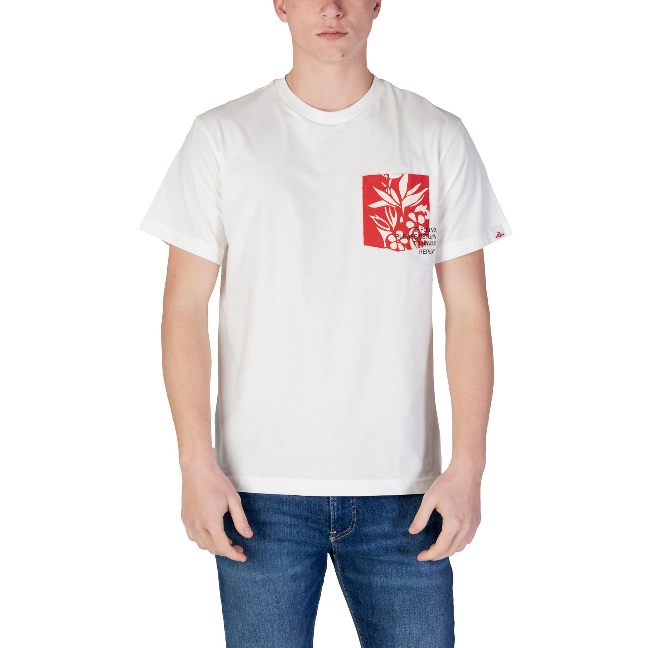 2398510 Replay T-Shirt Bianca Stampa Uomo