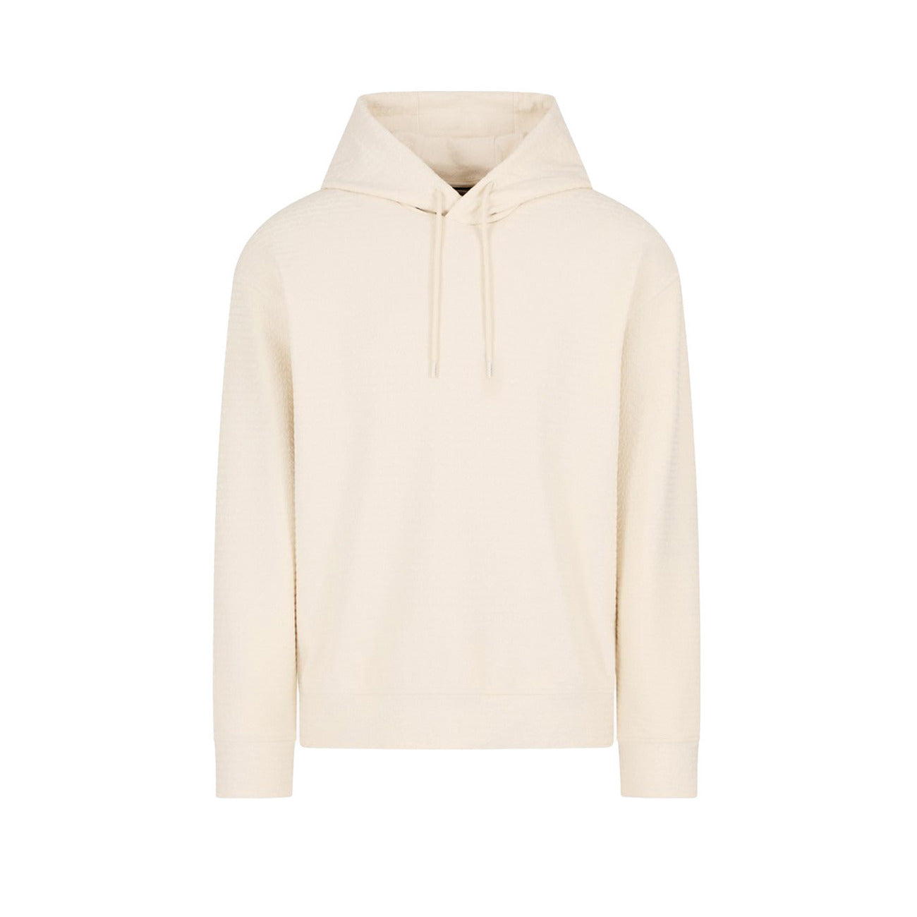 2442521 Emporio Armani Felpa Bianca Cappuccio Lyocell Uomo