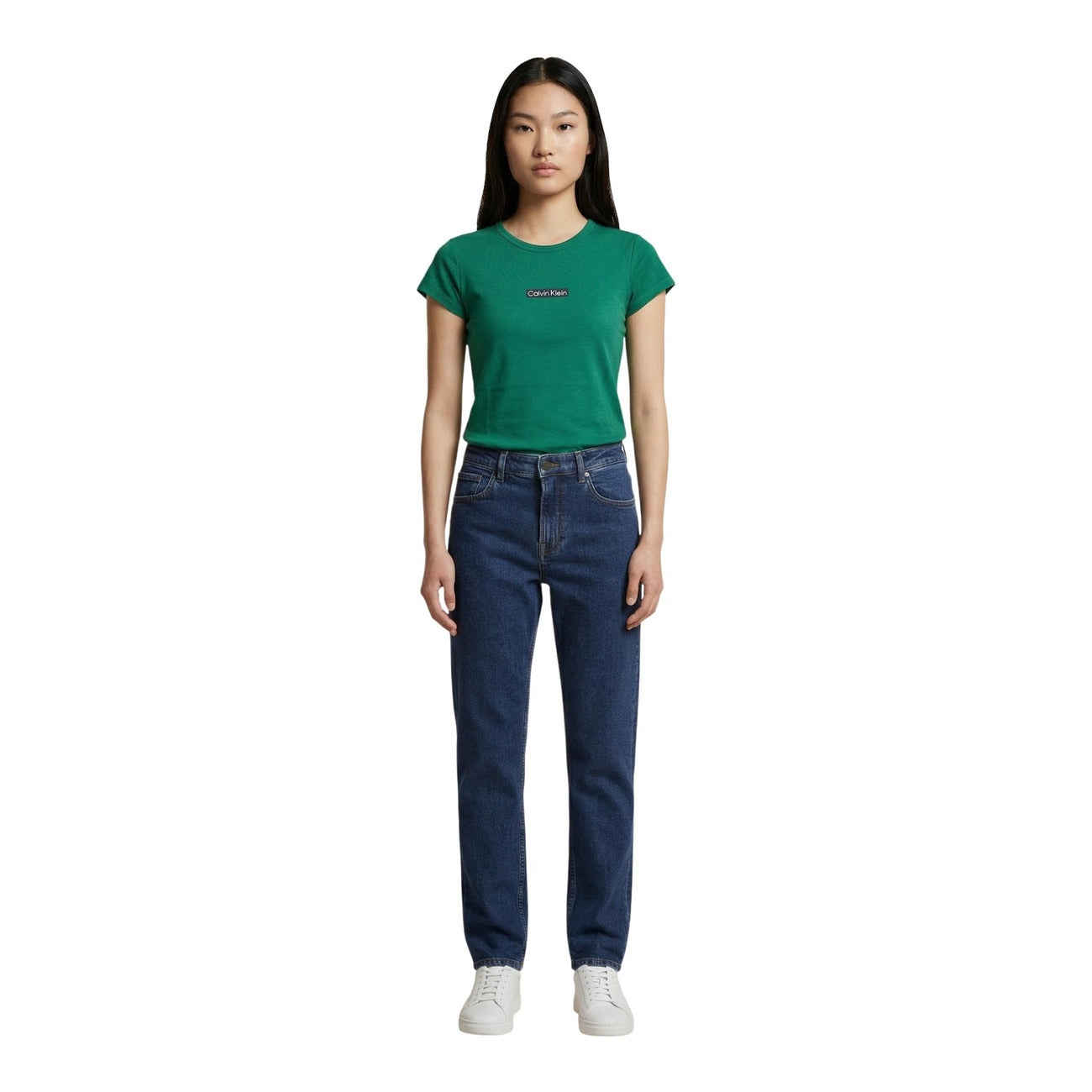 2453507 Calvin Klein Jeans T-Shirt Donna Verde Cotone