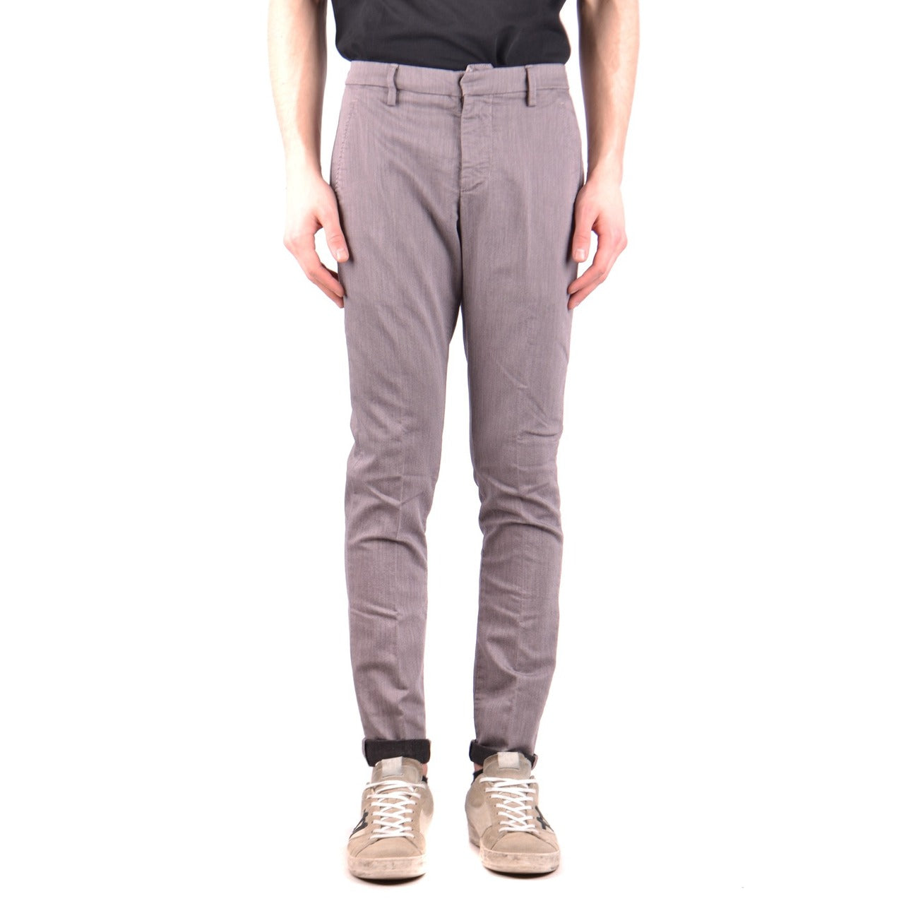 2429589 Dondup Pantaloni Grigio Poliestere Cotone Elastan Uomo