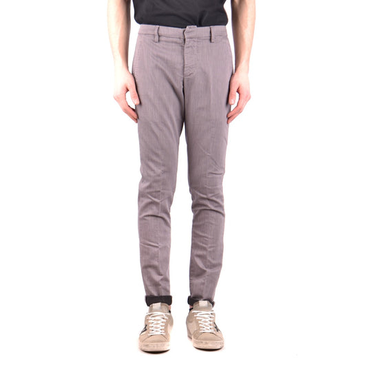 2429589 Dondup Pantaloni Grigio Poliestere Cotone Elastan Uomo