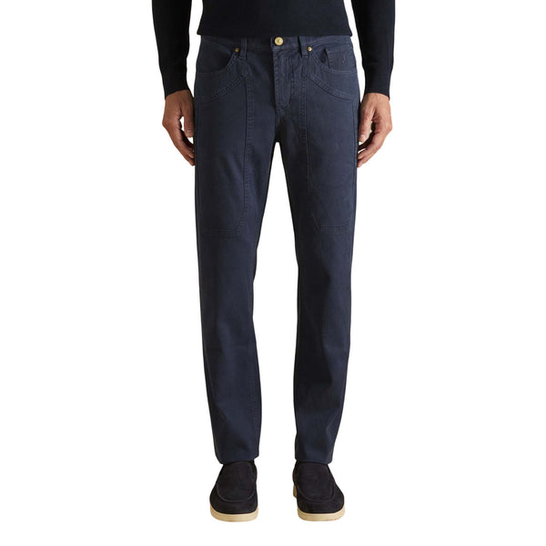 Pantalone John Slim 5 Tasche in Velluto con Toppa