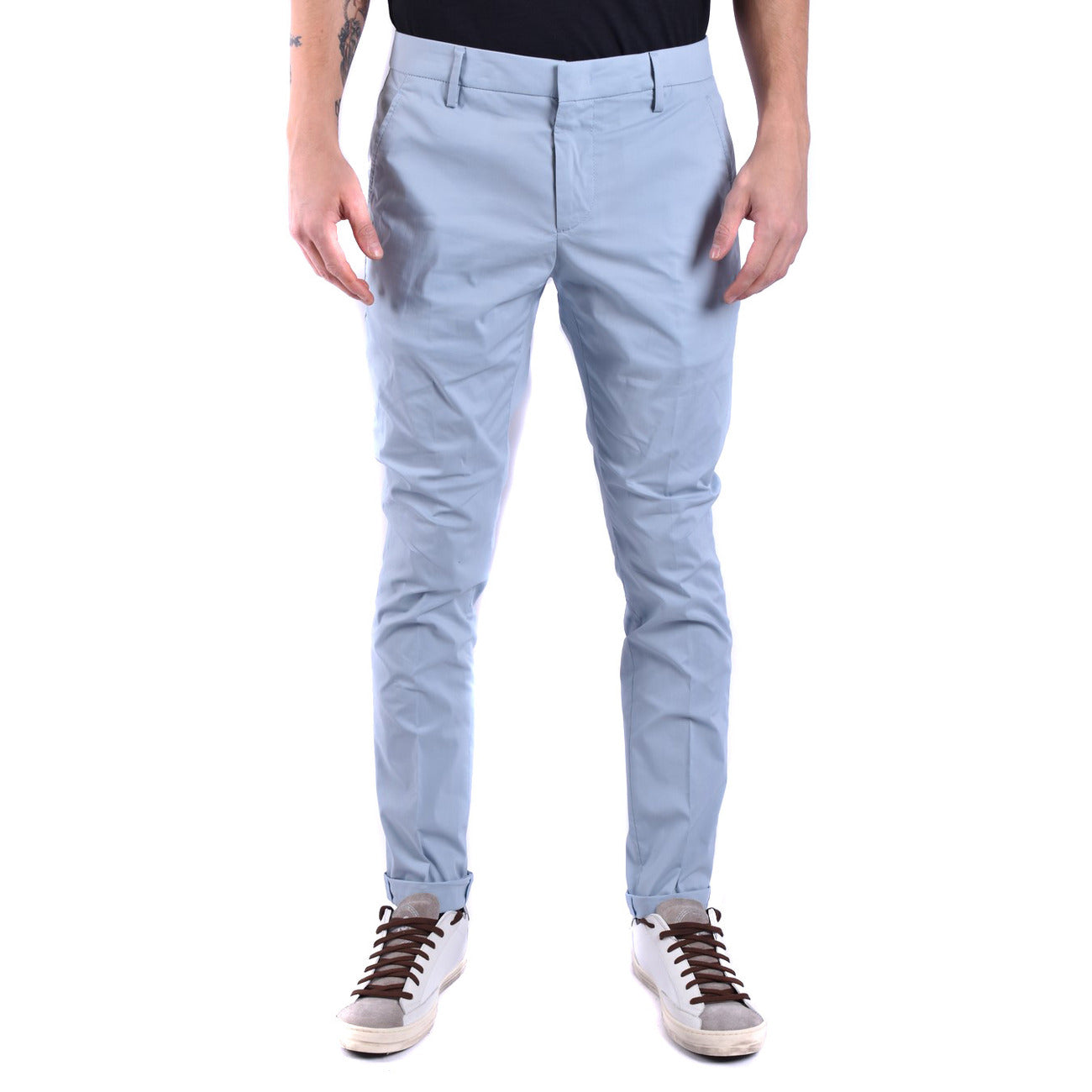 2430590 Dondup Pantaloni Azzurro Cotone Elastan Uomo