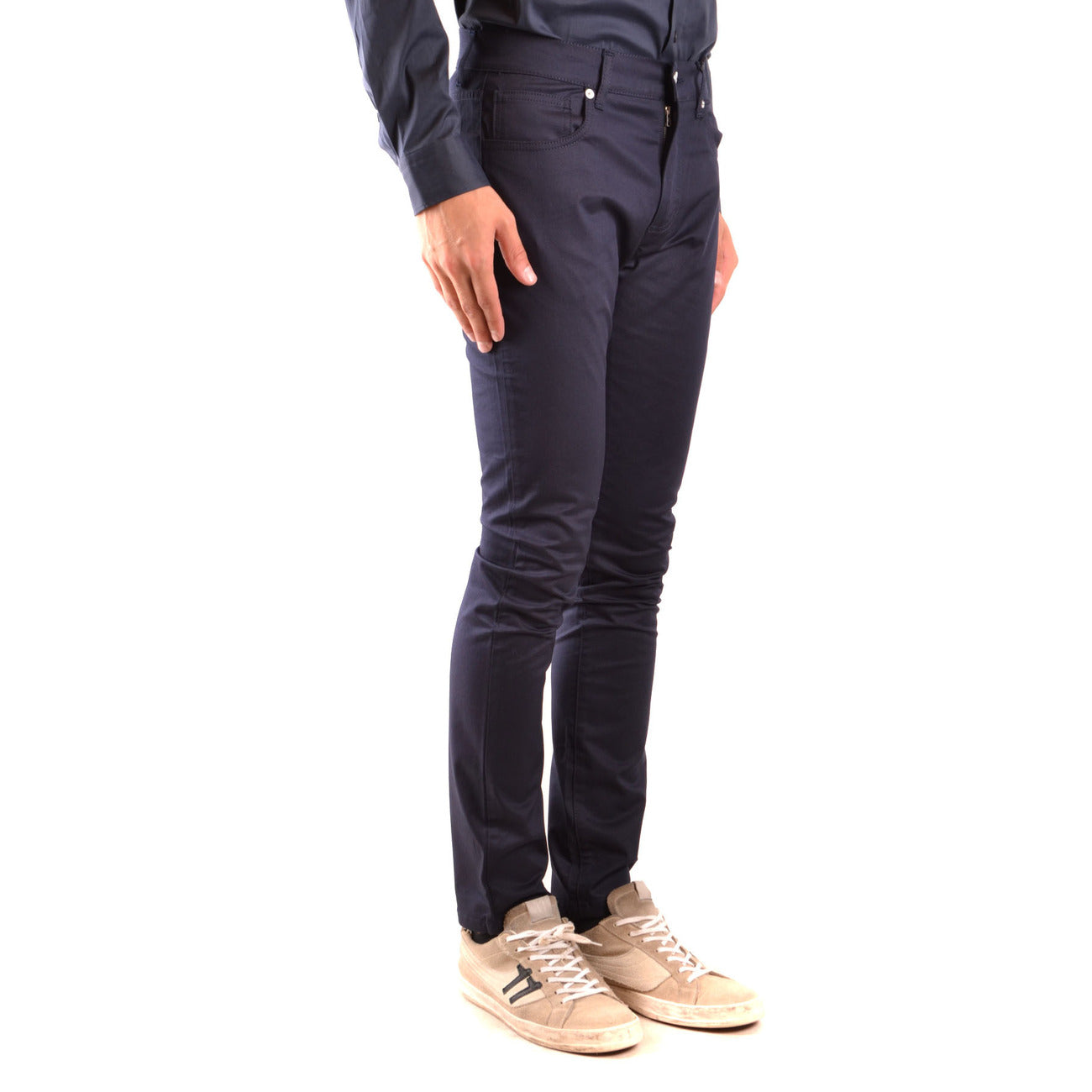 2425211 Moschino Pantaloni Blu Cotone Elastan Uomo