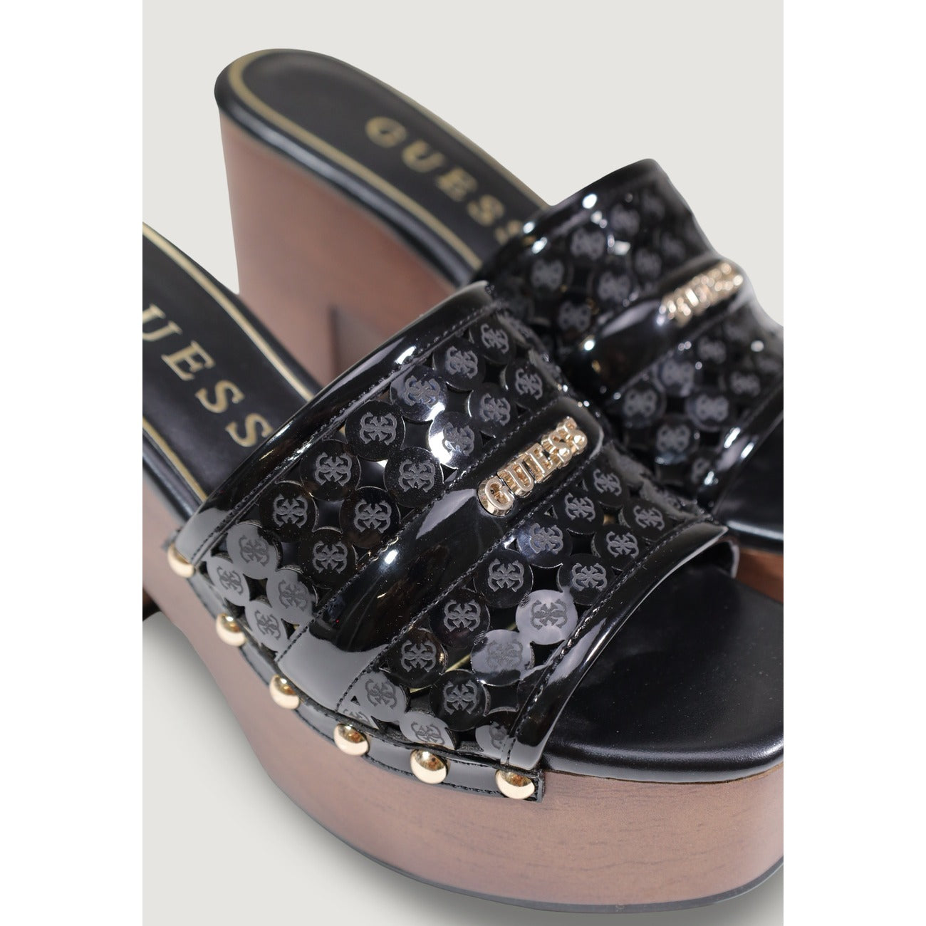 2455247 Guess Ciabatte Nere Plateau Tacco Largo Donna