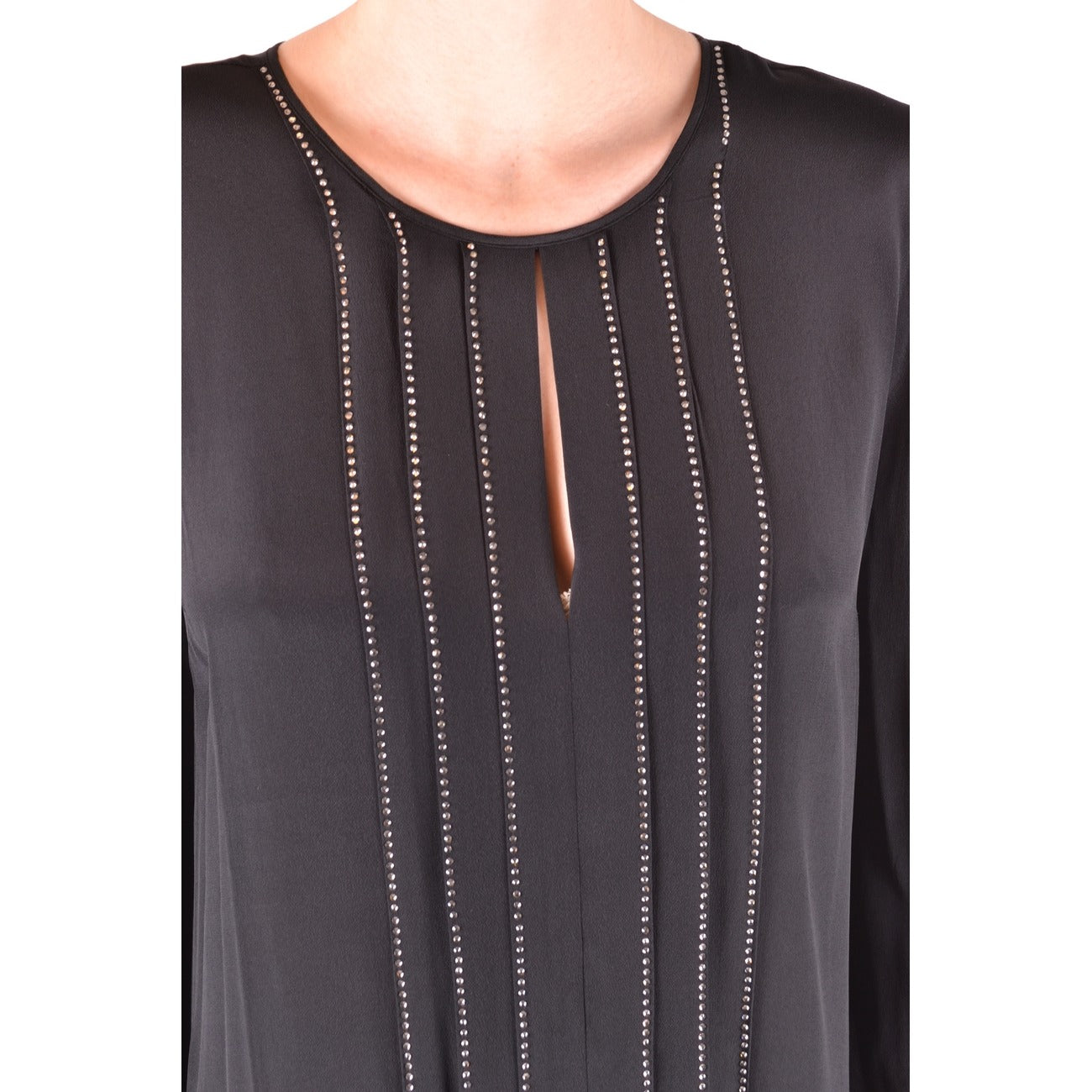 2455955 Twin-set Simona Barbieri Abito Nero Seta Viscosa Donna