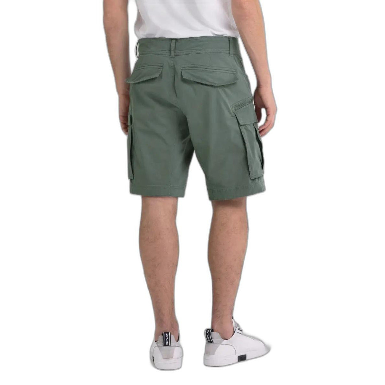 2291410 Replay Bermuda Verde Multipocket Uomo