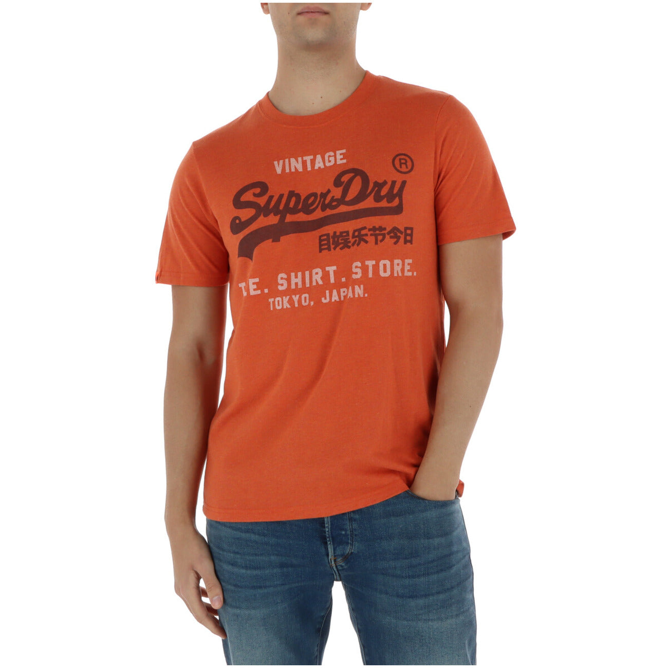2456711 Superdry T-Shirt Arancione Stampa Uomo